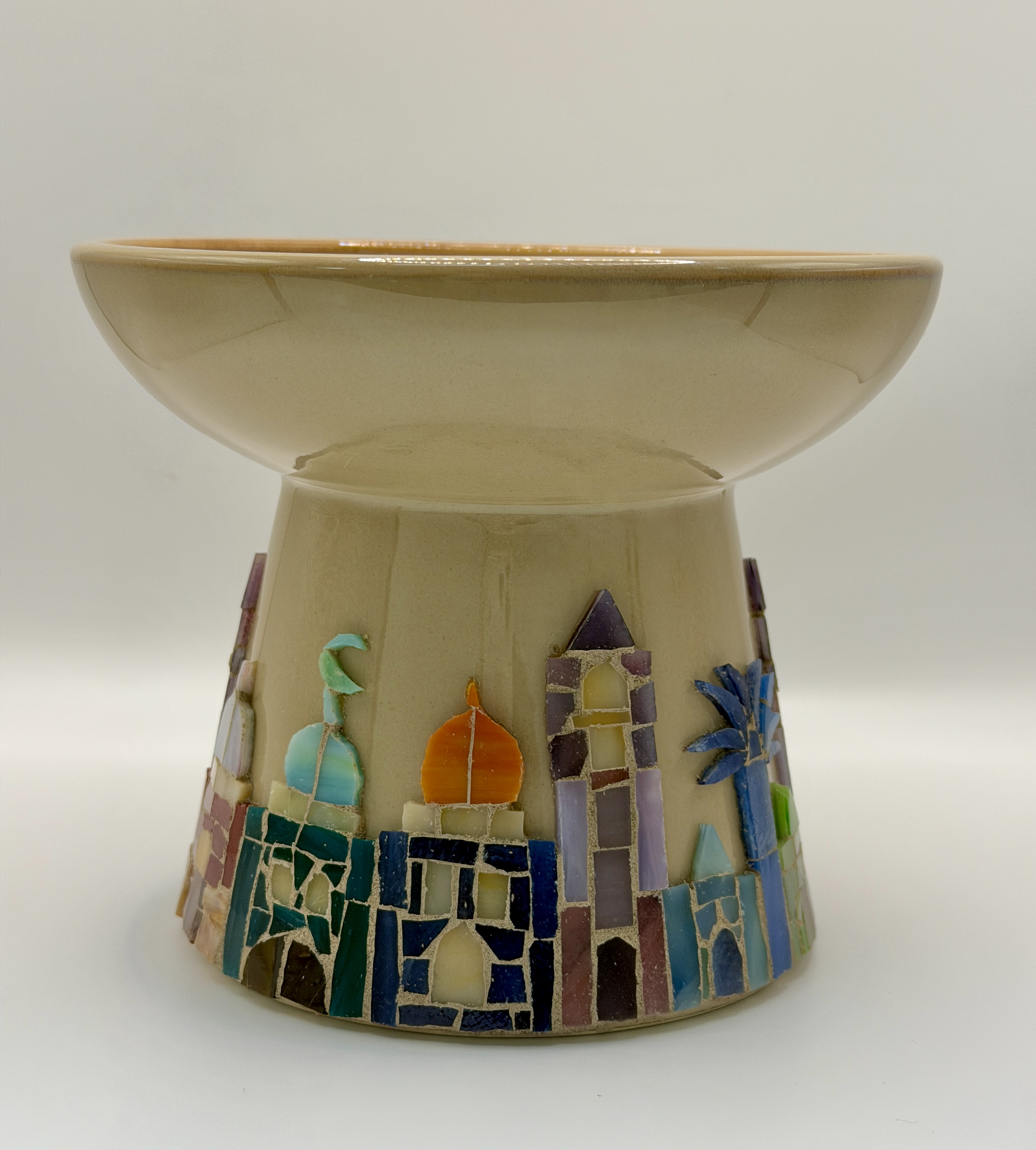 The Alhambra Bowl — terracotta cream gold mosaic