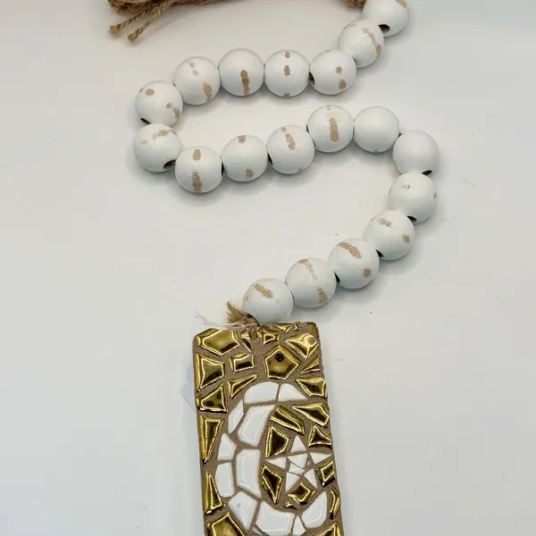 Mosaic Bead Garland — Gold Geometric