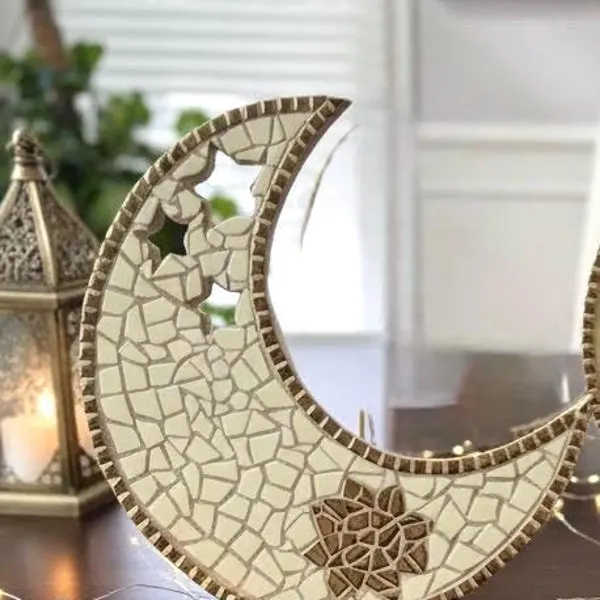 Crescent Moon & Stars — Cream