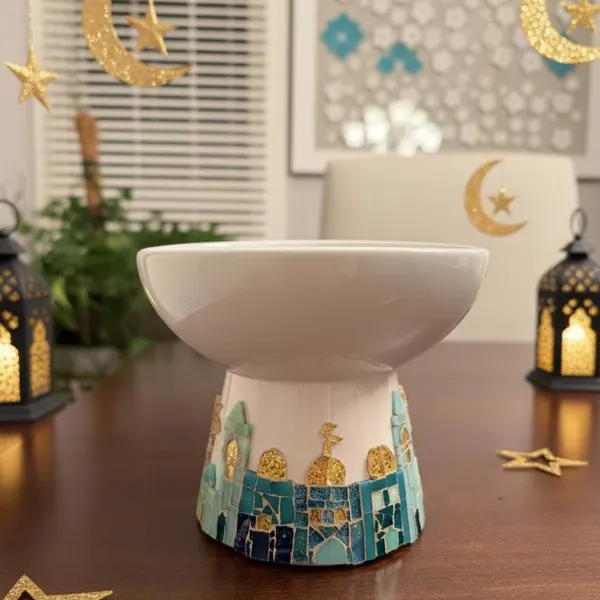 Handcrafted mosaic pedestal bowls