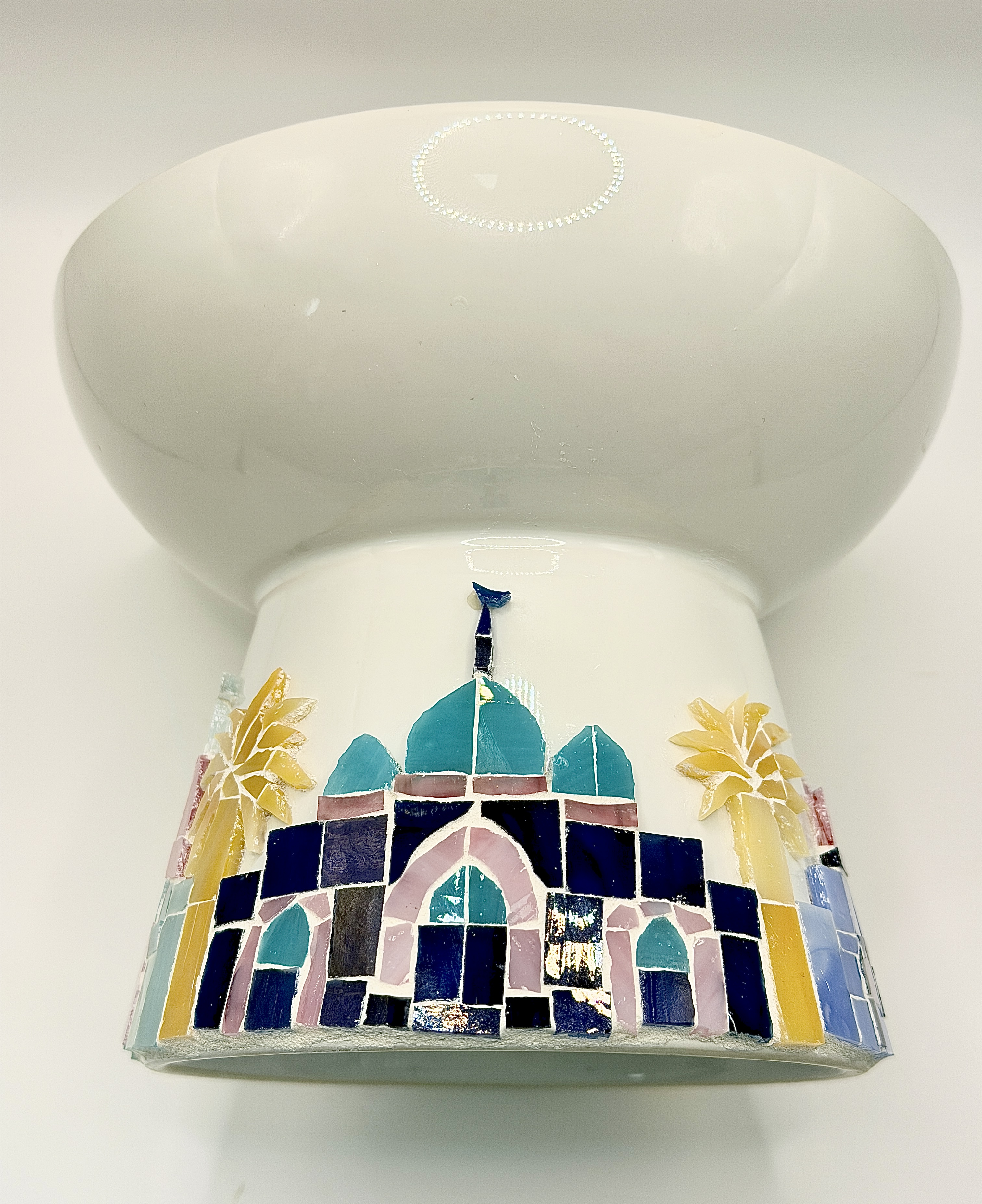 The Medina Bowl — teal white silver mosaic