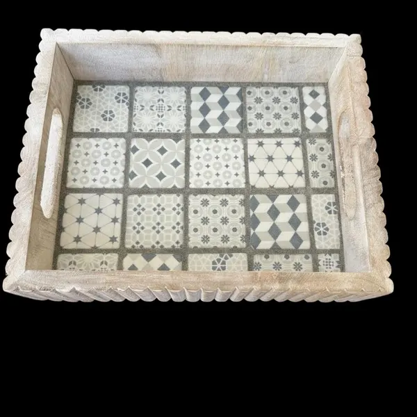 Geometric mosaic tray